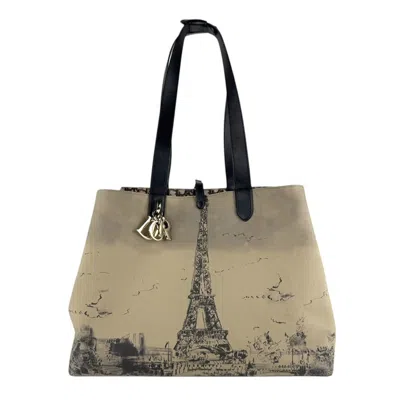 Pre-owned Dior Christian  Black Khaki Nylon Canvas Leather Shoulder Bag Tote Bag () In Multi