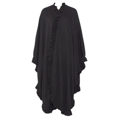 Pre-owned Dior Christian  Black Knit Wool Blend Cape - 1980s/90s