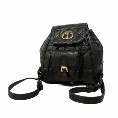 Pre-owned Dior Christian  Black Leather Backpack ()