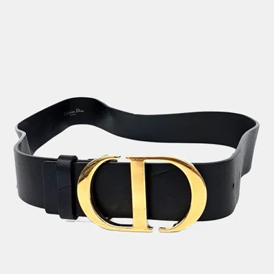 Pre-owned Dior Christian  Black Leather Belt