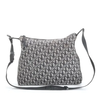 Pre-owned Dior Christian  Black Leather Canvas Shoulder Bag ()