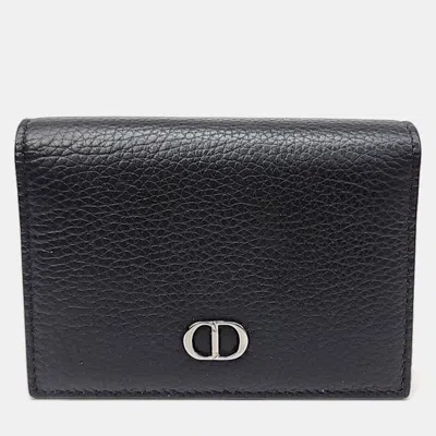 Pre-owned Dior Christian  Black Leather Cardholder