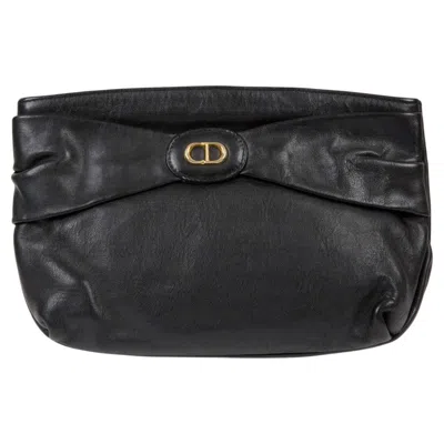 Dior Christian  Black Leather Clutch Bag