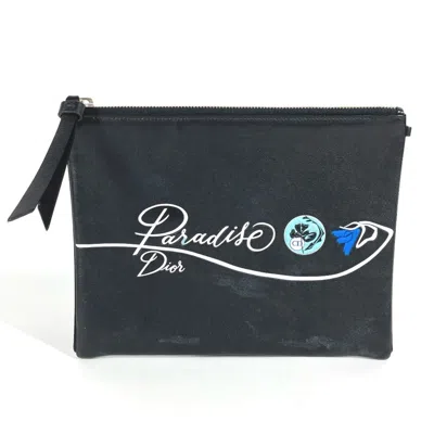 Pre-owned Dior Christian  Black Leather Clutch Bag Pouch ()