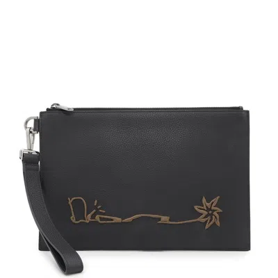 Pre-owned Dior Christian  Black Leather Clutch Bag ()