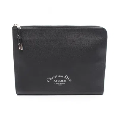 Pre-owned Dior Christian  Black Leather Clutch Bag ()