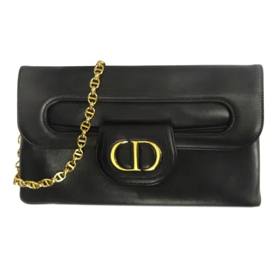 Pre-owned Dior Christian  Black Leather Clutch Bag Shoulder Bag ()