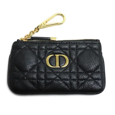 Pre-owned Dior Christian  Black Leather Coin Purse/coin Case ()