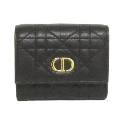 Pre-owned Dior Christian  Black Leather Coin Purse/coin Case ()