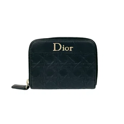 Pre-owned Dior Christian  Black Leather Coin Purse/coin Case ()