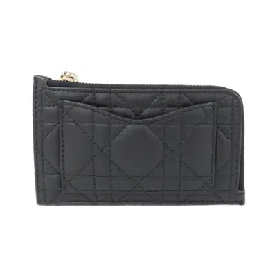 Pre-owned Dior Christian  Black Leather Coin Purse/coin Case ()