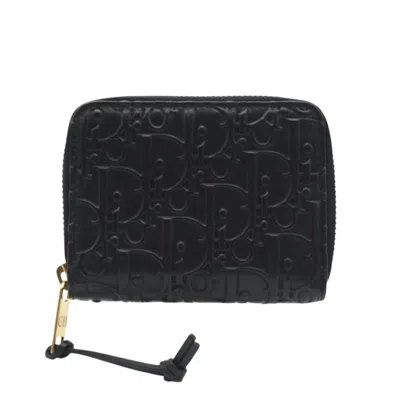 Pre-owned Dior Christian  Black Leather Coin Purse/coin Case ()