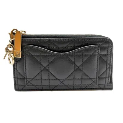 Pre-owned Dior Christian  Black Leather Coin Purse/coin Case ()
