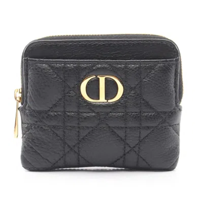 Pre-owned Dior Christian  Black Leather Coin Purse/coin Case ()