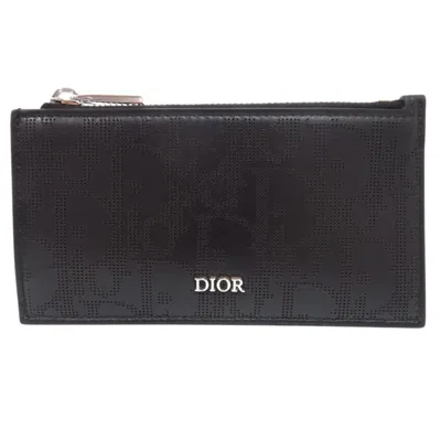 Pre-owned Dior Christian  Black Leather Coin Purse/coin Case ()