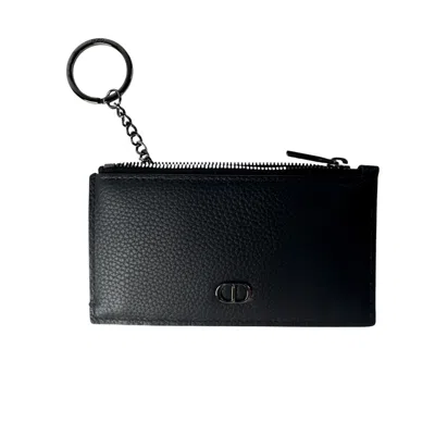 Pre-owned Dior Christian  Black Leather Coin Purse/coin Case ()