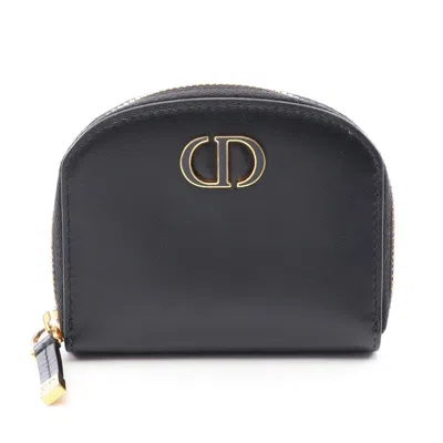 Pre-owned Dior Christian  Black Leather Coin Purse/coin Case ()