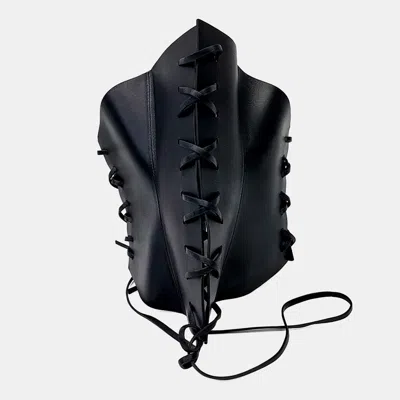 Pre-owned Dior Christian  Black Leather Corset Belt