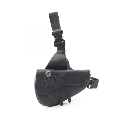 Pre-owned Dior Christian  Black Leather Fanny Pack Saddle Bag ()
