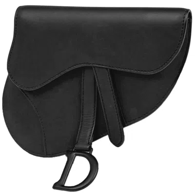 Pre-owned Dior Christian  Black Leather Fanny Pack Saddle Bag ()