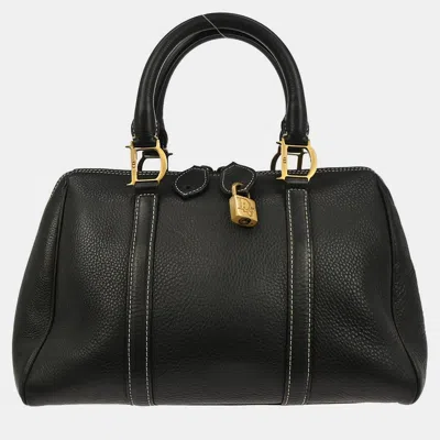 Pre-owned Dior Christian  Black Leather Handbag