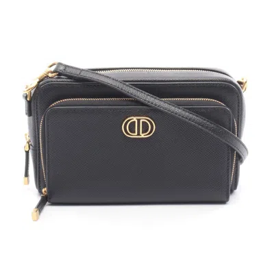 Pre-owned Dior Christian  Black Leather Handbag Pouch Shoulder Bag ()
