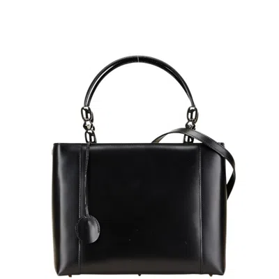 Pre-owned Dior Christian  Black Leather Handbag Shoulder Bag ()
