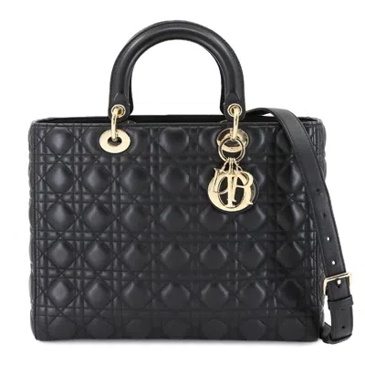 Pre-owned Dior Christian  Black Leather Handbag Shoulder Bag ()