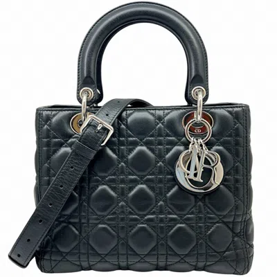 Pre-owned Dior Christian  Black Leather Handbag Shoulder Bag ()