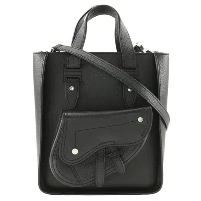 Pre-owned Dior Christian  Black Leather Handbag Shoulder Bag Tote Bag ()