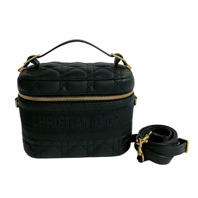 Pre-owned Dior Christian  Black Leather Handbag Shoulder Bag Vanity Bag ()