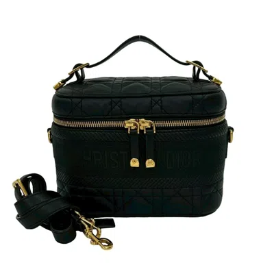 Pre-owned Dior Christian  Black Leather Handbag Shoulder Bag Vanity Bag ()