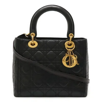 Pre-owned Dior Christian  Black Leather Handbag Tote Bag ()