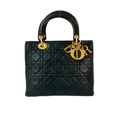 Pre-owned Dior Christian  Black Leather Handbag Tote Bag ()