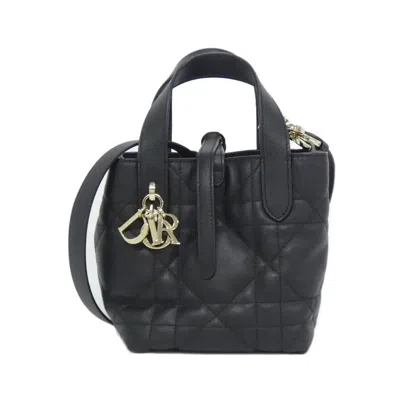 Pre-owned Dior Christian  Black Leather Handbag Tote Bag ()