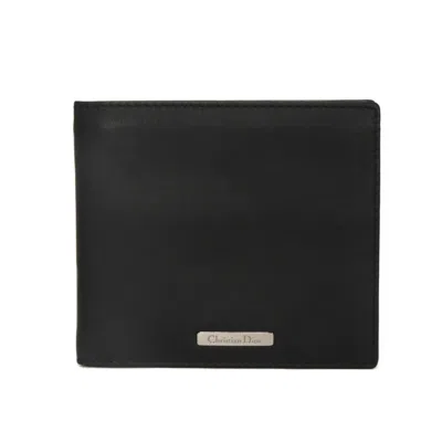 Pre-owned Dior Christian  Black Leather Long Bill Wallet (bi-fold) ()