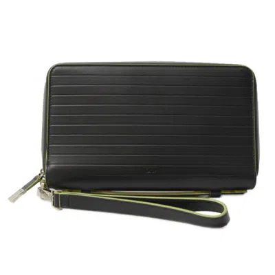Pre-owned Dior Christian  Black Leather Long Wallet (bi-fold) ()