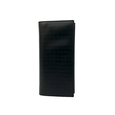 Pre-owned Dior Christian  Black Leather Long Wallet (bi-fold) ()