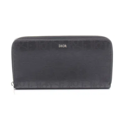 Pre-owned Dior Christian  Black Leather Long Wallet (bi-fold) ()