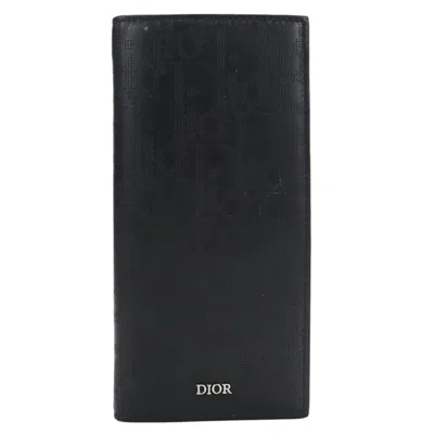 Pre-owned Dior Christian  Black Leather Long Wallet (bi-fold) ()