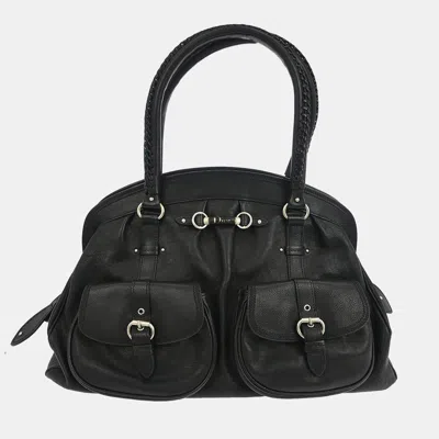 Pre-owned Dior Christian  Black Leather My  Duffle Handbag