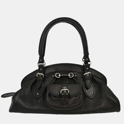 Pre-owned Dior Christian  Black Leather My  Frame Bowling Handbag