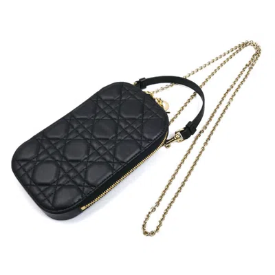 Pre-owned Dior Christian  Black Leather Phone Wallet ()