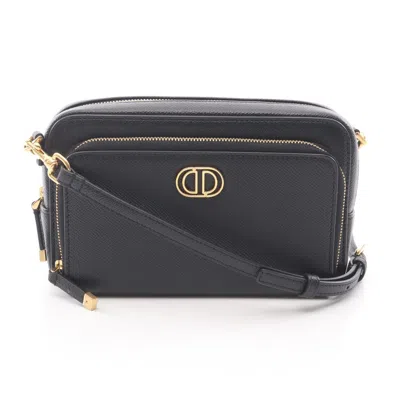 Pre-owned Dior Christian  Black Leather Pouch Shoulder Bag ()
