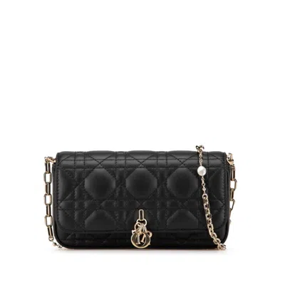 Pre-owned Dior Christian  Black Leather Shoulder Bag ()