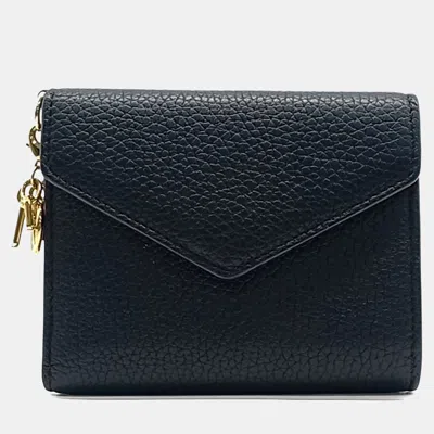Pre-owned Dior Christian  Black Leather Wallet