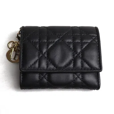 Pre-owned Dior Christian  Black Leather Wallet (bi-fold) ()