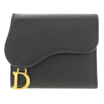Pre-owned Dior Christian  Black Leather Wallet (bi-fold) ()