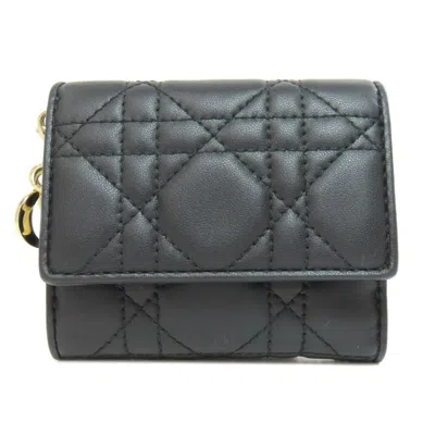 Pre-owned Dior Christian  Black Leather Wallet (bi-fold) ()