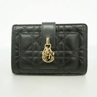 Pre-owned Dior Christian  Black Leather Wallet (bi-fold) ()